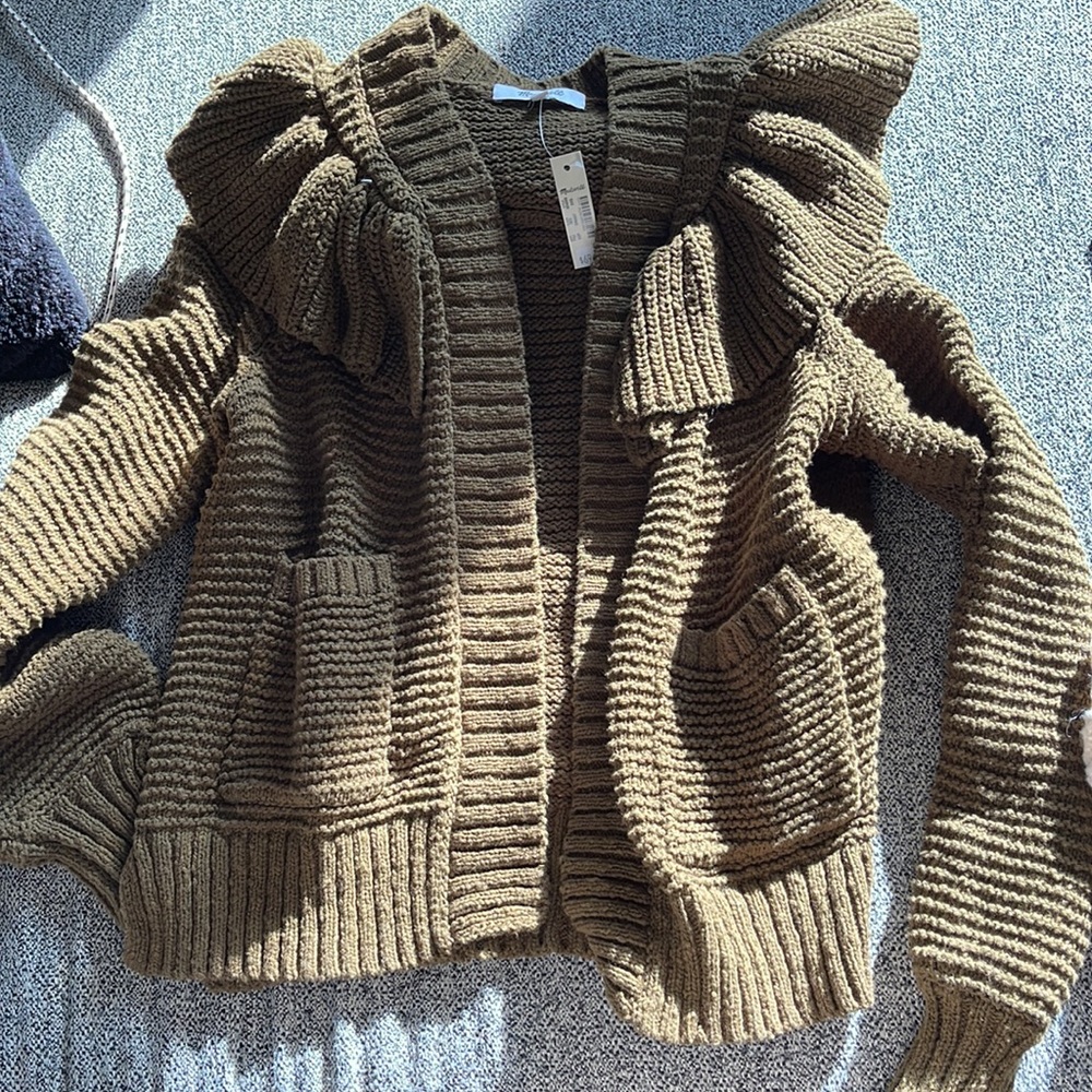 Madewell ruffle front cardigan XXS new with tags - Picture 7 of 7